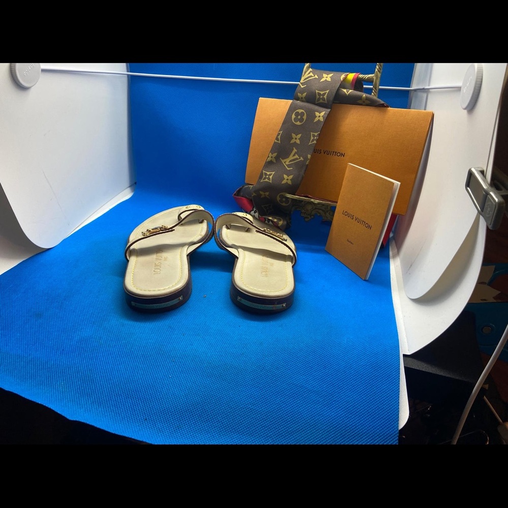 LV Louis Vuitton rare leather sandals 35 - Picture 7 of 16